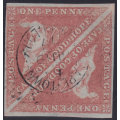 Cape of Good Hope 1853 SACC3a 1d Brown-Red Pair with circular Cape Town CDS - Very Rare