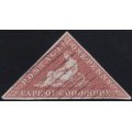 CAPE OF GOOD HOPE 1855 SACC5 - 1d BRICK-RED ON CREAM TONED PAPER -SUPERB USED - CV R40000