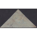 Cape of Good Hope SACC1a : 1d DEEP BRICK RED ON DEEPLY BLUED PAPER VFU CV R14000