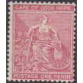CAPE OF GOOD HOPE 1864-77 SACC18 1d CARMINE MM CV R3000