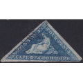 CAPE OF GOOD HOPE 1864 SACC15aa - 4d BLUE WITH SIDEWAYS WM - VFU - CV R13000