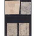 BSAC / Rhodesia : 4 Used Stamps with Rare ``GUBULAWAYO`` Cancellations