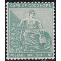 Cape of Good Hope 1893 SACC61 1/- BLUE-GREEN WATERMARK ANCHOR MM CV R2500