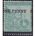 Cape of Good Hope 1876 SACC28 1d ON 1/- GREEN