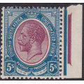 Union of SA - 1913 SACC14 5/- PURPLE and BLUE ***UNMOUNTED MINT*** CV R8000
