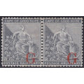Griqualand West 1877-8 SG4b  - ½d PALE GREYISH-BLACK PAIR - MM - CV £200(AS SINGLES)
