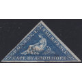 COGH SACC4b- 4d DEEP BLUE - SLIGHTLY BLUED PAPER WITH SIDEWAYS WATERMARK - SUPERB USED - CV R15000
