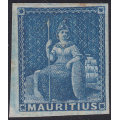 MAURITIUS 1858-62 SG31 (No Value) BLUE - LMM - CV £10(2017)
