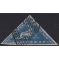 Cape of Good Hope : 1853 SACC2 4d DEEP BLUE(DEEPLY BLUED PAPER) - VERY FINE USED CV R5500
