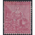 CAPE OF GOOD HOPE 1864-77 SACC18a 1d ROSE-RED VLMM CV R3000