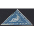CAPE OF GOOD HOPE 1855 SACC6a 4d BLUE(WHITE PAPER) - UNUSED - CV R27000