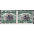 SWA 1927-30 SACC89 5/- BLACK and GREEN MARGINAL PAIR - MM - CV R2500