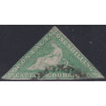 Cape of Good Hope 1864 SACC21 1/- EMERALD GREEN WITH RARE CIRCULAR CDS - FINE USED