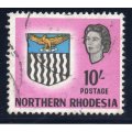 Northern Rhodesia 1963 SG87 10/- Bright Magenta VFU CV £24