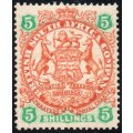 B.S.A.C./.Rhodesia : 1896-7 SG49 DIE II 5/- : Chestnut & Emerald LMM £65