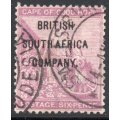 BSAC / Rhodesia 1896 SG63 6d Deep Purple VFU CV £80(2017)