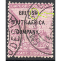 BSAC / Rhodesia 1896 SG63 6d Deep Purple VFU CV £80(2017)