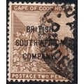 BSAC / Rhodesia 1896 SG60 2d Deep Bistre Fine Used CV £14(2017)