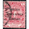 BSAC / Rhodesia 1896 SG59 1d Rose-red VFU CV £28(2017)