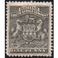 BSAC / Rhodesia : SG1 1d Black MM CV £17(2017)