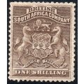 BSAC / Rhodesia : SG4 1/- Grey-brown MM CV £50(2017)