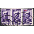 Union of SA - 1942-44 SG100d 2d VIOLET(LINE ON CAP VARIETY) VFU CV £80(2017)