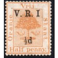 OFS 1900 SACC59d ½d ON ½d ORANGE WITH NO STOP AFTER `I` CV R600