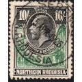 Northern Rhodesia SG16 10/- Green and Black VFU CV £100(2017)