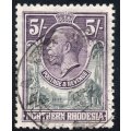 Northern Rhodesia SG14 5/- Slate-Grey and Violet - VFU CV £19(2017)