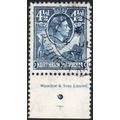 Northern Rhodesia SG37 4½d Blue - Superb Used Inscriptional Marginal CV £12(2017)