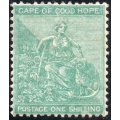 Cape of Good Hope 1864-77 SACC21a 1/- GREEN WATERMARK CROWN CC -MM CV R5500
