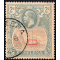 St. Helena 1923 SG100a 2d Grey and Slate with BROKEN MAINMAST - FINE USED - CV £180(2017)