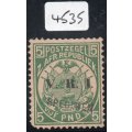 Transvaal 1900 SACC243s : £5 DEEP GREEN ``SPECIMEN`` - MM - PFSA CERTIFICATE
