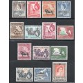 KUT 1954 SG167-180 COMPLETE SET OF 14 - MOUNTED MINT CV £140+