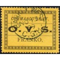 OFS - MILITARY FRANK STAMP - SACC1 - BLACK/BISTRE-YELLOW  - VFU WITH ``BARKLY WEST`` CDS