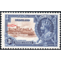 SWAZILAND 1935 SACC22b 3d BROWN & DEEP BLUE WITH ``SHORT EXTRA FLAGSTAFF`` CV R3500