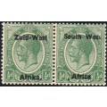 SWA 1923 SACC1b  ½d GREEN PAIR - ``Wes.`` for ``West`` VARIETY - UM - CV R3750