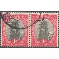 Union of SA - UHB45A V6 & V7 - 1d Grey and Carmine  -  VARIETIES HIGHLIGHTED BELOW - FINE USED