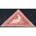 Cape of Good Hope SACC5b 1d DEEP ROSE - SUPERB AND RARE MOUNTED MINT EXAMPLE CV R50000
