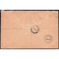 Bechuanaland 1932 Registered Cover Lobatsi to Nylstroom, Transvaal with SACC9,28&33 in BO4 - RARE