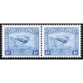 Union of SA - 1d Blue Harrison essay pair on ungummed, unwatermarked paper(unhinged) - see scans