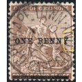 Cape of Good Hope : SG57b : 1d on 2d Pale/Deep Bistre, Mint & Used  - NO STOP AFTER PENNY
