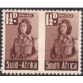 UNION OF SA 1942 SACC97b : 1½d RED-BROWN - IMPERF BETWEEN - UM - CV R13000