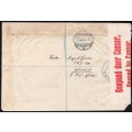 SWA FORERUNNER - 1917 REGISTERED COVER WINDHUK TO BERN, FORWARDED TO HANOVER - SEE BELOW