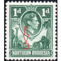 NORTHERN RHODESIA 1951 SG28a 1d GREEN WITH ``EXTRA BOATMAN`` VARIETY CV £375 - SCARCE