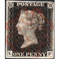 GREAT BRITAIN 1840 SG2 1d BLACK(LF) PLATE 7 - SUPERB USED