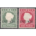 GAMBIA 1886-94 : SG21s//sg24s & SG32s - COMPLETE SET OF ``SPECIMEN`` STAMPS FOR THIS ISSUE -CV £400+