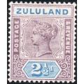 Zululand 1894-6 SACC16  2½d MAUVE and ULTRAMARINE  MM CV R300