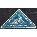 CAPE OF GOOD HOPE 1855 SACC6 4d DEEP BLUE - SUPERB USED