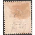 NATAL 1895 SACC108b ``HALF`` on 1d ROSE - LONGER LEFT LIMB OF ``H`` & BROKEN LEG OF ``A`` - CV R900